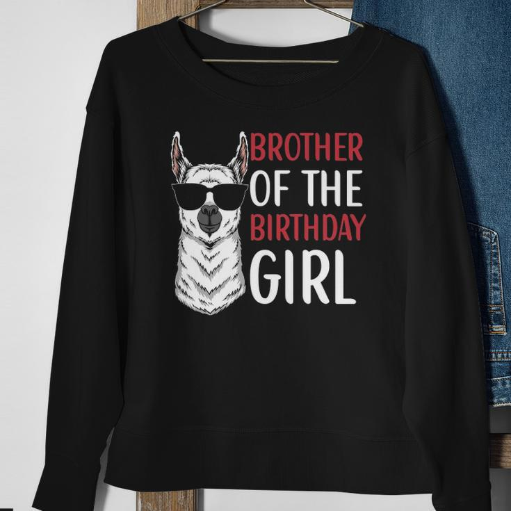 Brother Of The Birthday Girl Matching Birthday Outfit Llama Sweatshirt Gifts for Old Women