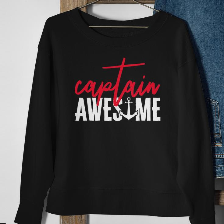 Captain Awesome Funny Sailing Boating Sailor Boat Sweatshirt Gifts for Old Women