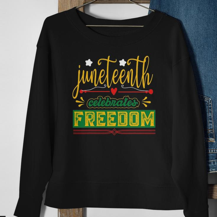 Celebrate Juneteenth Green Freedom African American Sweatshirt Gifts for Old Women