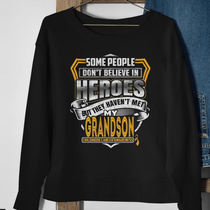 Childhood Cancer Warrior - I Wear Gold For My Grandson Sweatshirt Gifts for Old Women