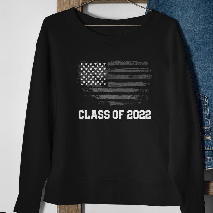 Class Of 2022 Graduation Senior College American Flag Sweatshirt Gifts for Old Women