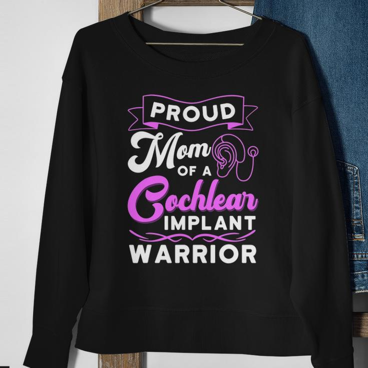 Cochlear Implant Support Proud Mom Hearing Loss Awareness Sweatshirt Gifts for Old Women