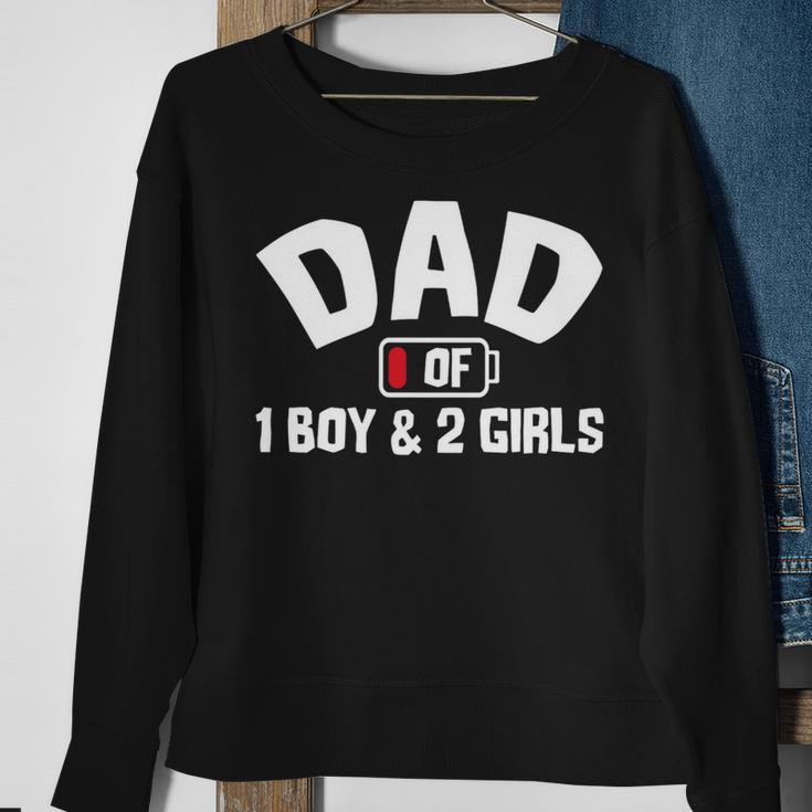 Dad Of One Boy And Two Girls Sweatshirt Gifts for Old Women