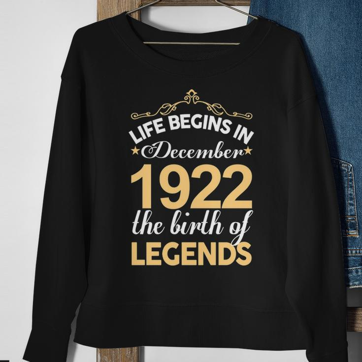 December 1922 Birthday Life Begins In December 1922 V2 Sweatshirt Gifts for Old Women