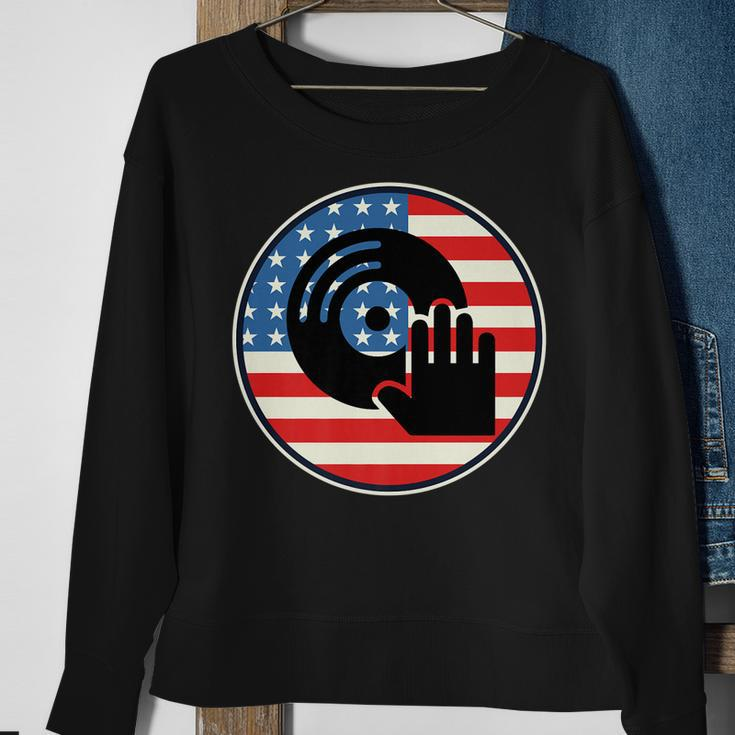 Dj Player Dad Disc Jockey Us Flag 4Th Of July Mens Gift Sweatshirt Gifts for Old Women