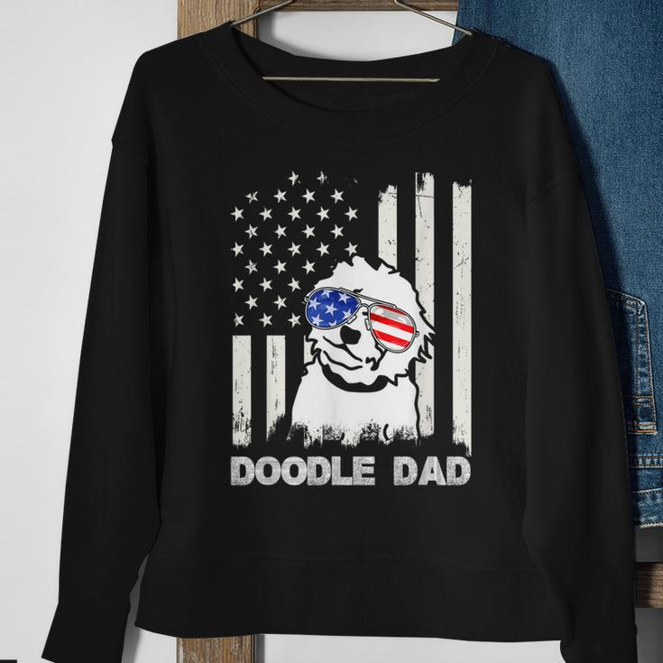 Doodle Dad 4Th Of July Us Flag Dog Dad Patriotic Gift Sweatshirt Gifts for Old Women