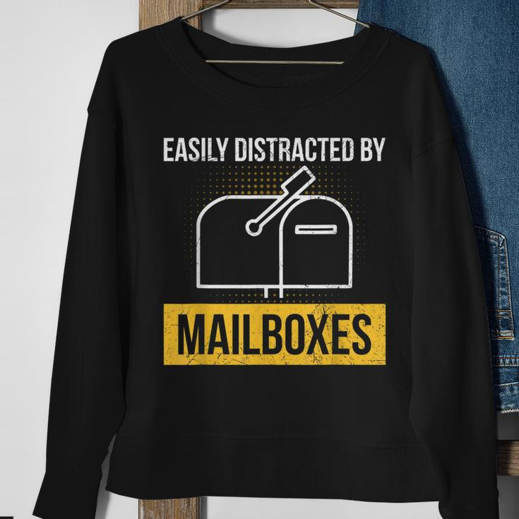 Easily Distracted By Mailboxes Design For A Postal Worker Sweatshirt Gifts for Old Women