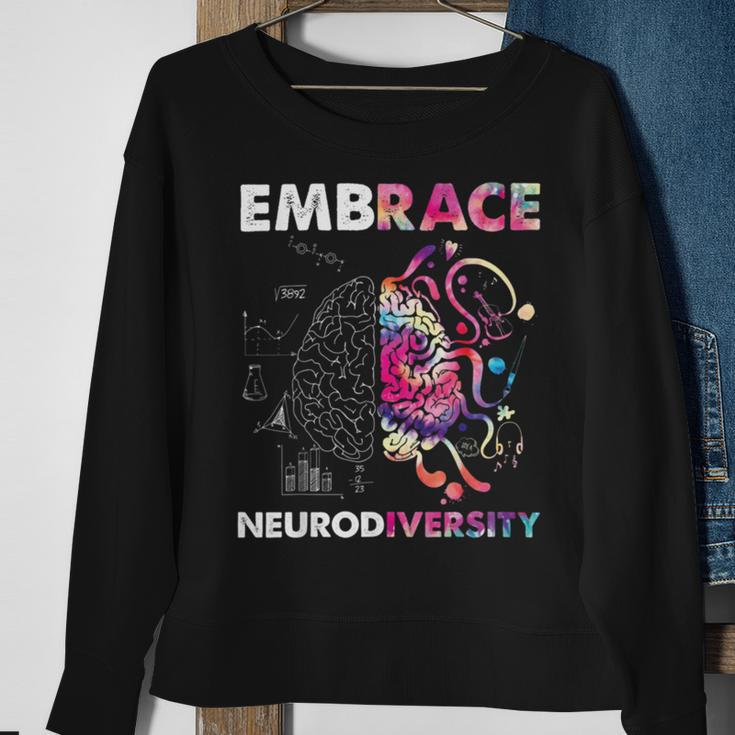 Embrace Neurodiversity Funny V4 Sweatshirt Gifts for Old Women