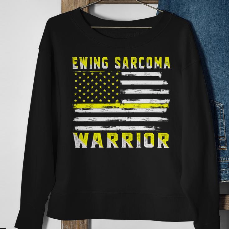 Ewings Sarcoma Warrior Usa Flag United States Flag Yellow Ribbon Ewings Sarcoma Ewings Sarcoma Awareness Sweatshirt Gifts for Old Women