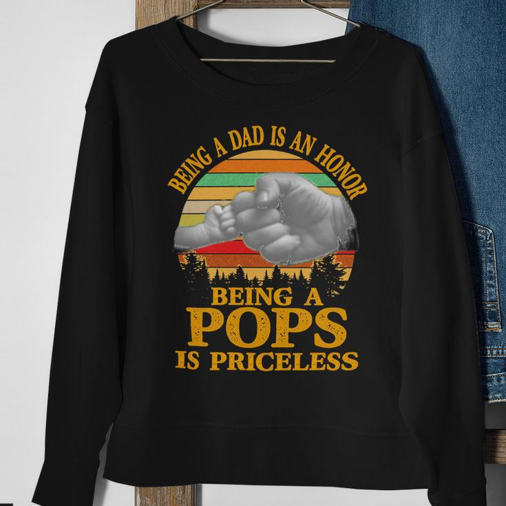 Father Grandpa Being A Dad Is An Honor Being A Pops Is Priceless 248 Family Dad Sweatshirt Gifts for Old Women