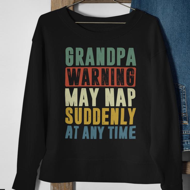 Father Grandpa Warning May Nap Suddenly 86 Family Dad Sweatshirt Gifts for Old Women