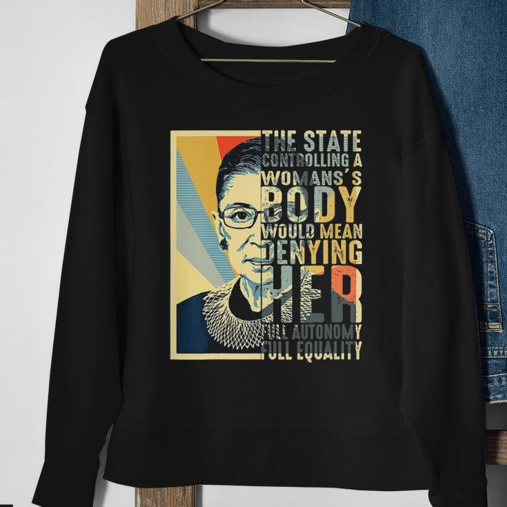 Feminist Ruth Bader Ginsburg Pro Choice My Body My Choice Sweatshirt Gifts for Old Women