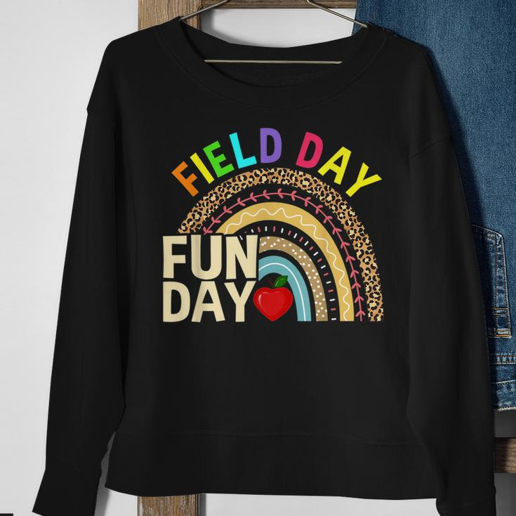 Field Day Fun Day Last Day Of School Teacher Rainbow Sweatshirt Gifts for Old Women