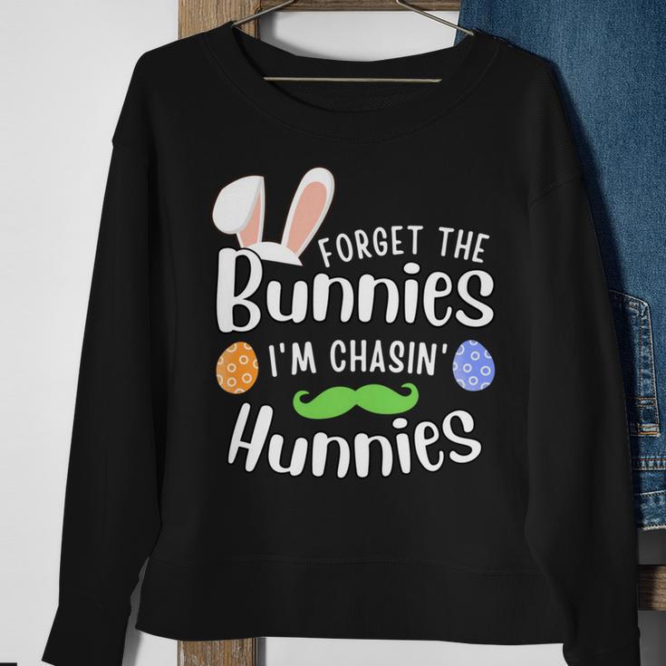 Forget The Bunnies Im Chasing Hunnies Funny Boys Easter Gift Sweatshirt Gifts for Old Women