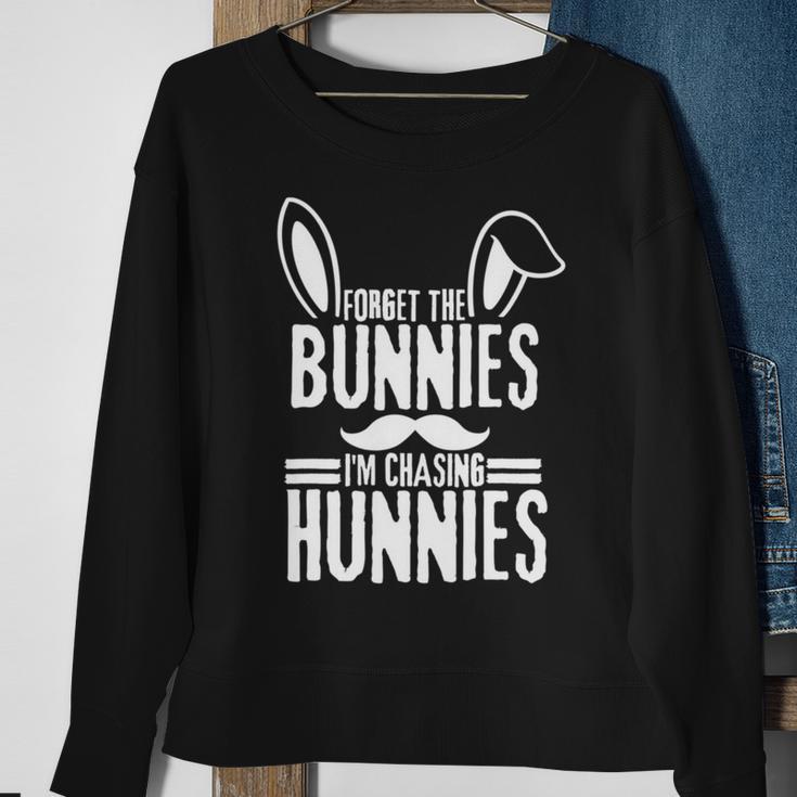 Forget The Bunnies Im Chasing Hunnies Funny Sweatshirt Gifts for Old Women