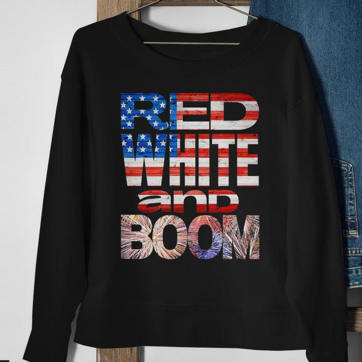 Fourth Of July Red White And Boom Fireworks Finale Usa Flag Sweatshirt Gifts for Old Women