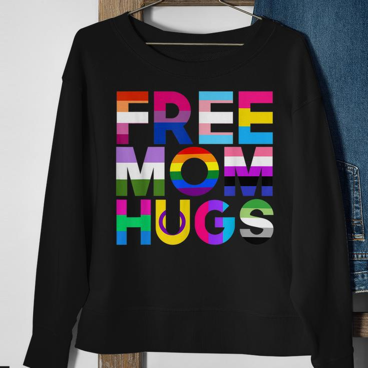 Free Mom Hugs Rainbow Lgbtq Lgbt Pride Month Sweatshirt Gifts for Old Women