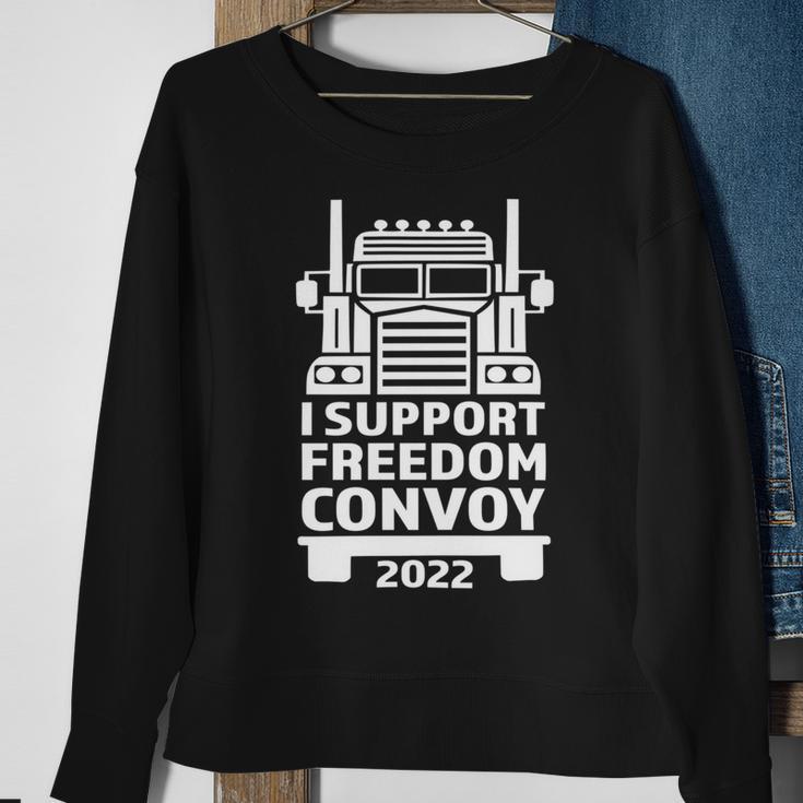 Freedom Convoy 2022 In Support Of Truckers Mandate Freedom Sweatshirt Gifts for Old Women