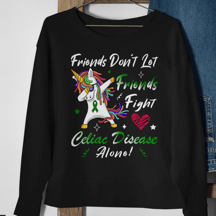 Friends Dont Let Friends Fight Celiac Disease Alone Unicorn Green Ribbon Celiac Disease Celiac Disease Awareness Sweatshirt Gifts for Old Women