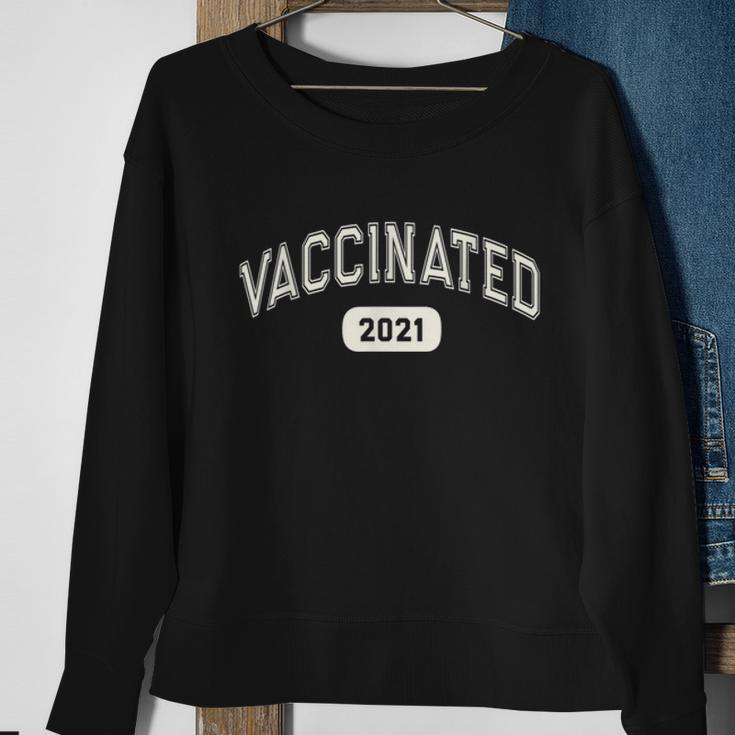 Fully VACCINATED 2021 Pro Science I Got Vaccine Shot Red Sweatshirt Gifts for Old Women