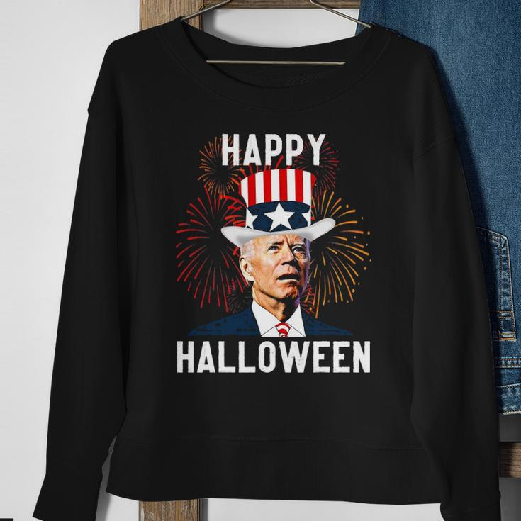 Funny Anti Biden Joe Biden Happy Halloween For Fourth Of July Sweatshirt Gifts for Old Women