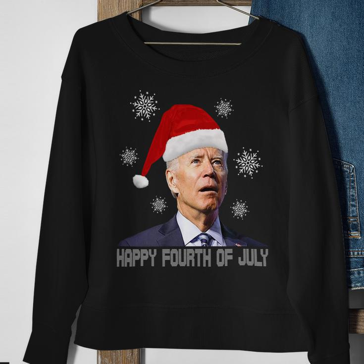 Funny Anti Joe Biden Happy 4Th Of July Merry Christmas Sweatshirt Gifts for Old Women