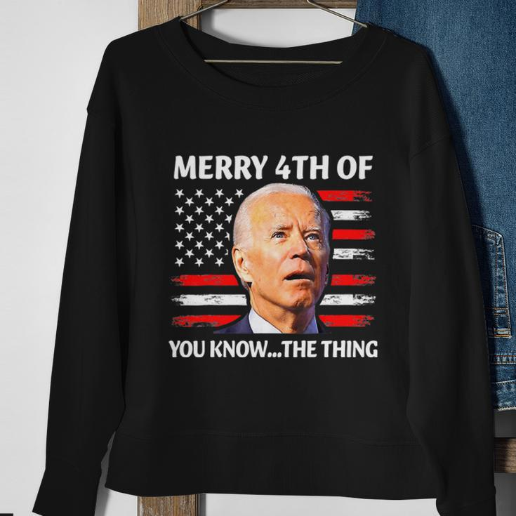 Funny Biden Independence Day Merry Happy 4Th Of July Sweatshirt Gifts for Old Women
