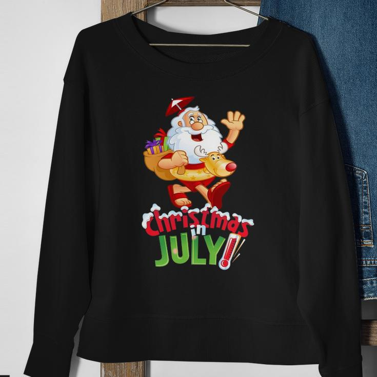 Funny Christmas In July Summer Reindeer Float Xmas Sweatshirt Gifts for Old Women