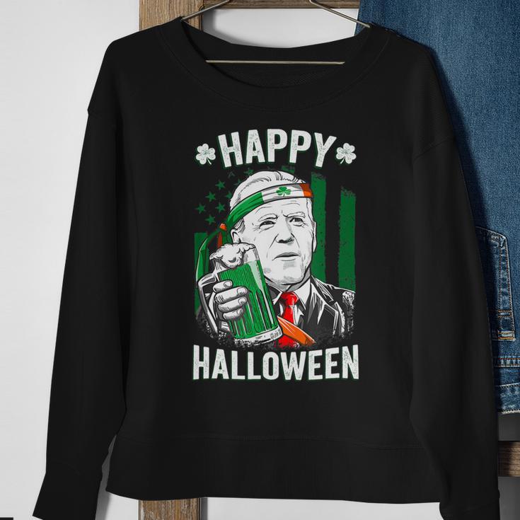 Funny Leprechaun Biden Happy Halloween For St Patricks Day Sweatshirt Gifts for Old Women