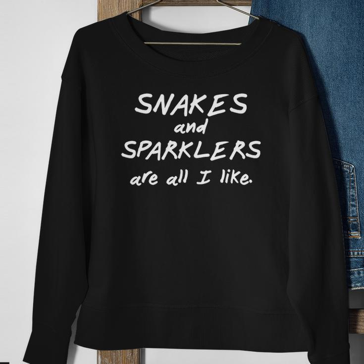 Funny Snakes And Sparklers All I Like 4Th Of July Sweatshirt Gifts for Old Women