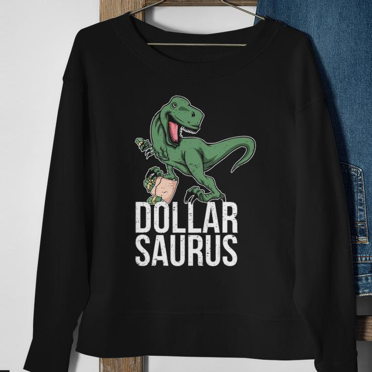 Funny Trader Investor Stock Market Dollar Moneyrex Saurus Sweatshirt Gifts for Old Women