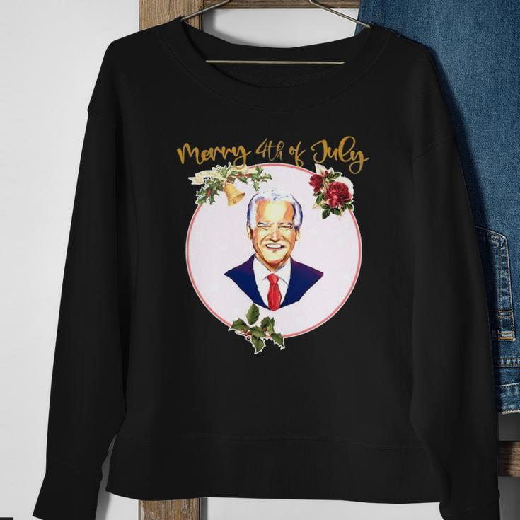 Funny Ugly Christmas Vintage Joe Biden Merry 4Th Of July Sweatshirt Gifts for Old Women