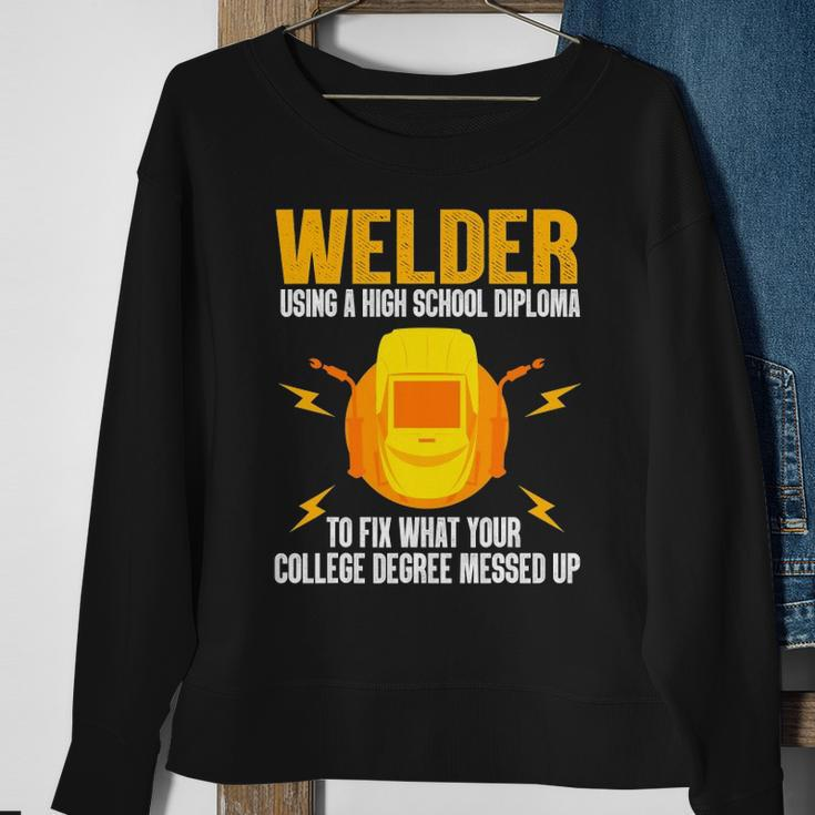 Funny Welder Art For Men Women Steel Welding Migtig Welder Sweatshirt Gifts for Old Women