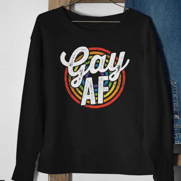 Gay Af Lgbt Pride Rainbow Flag March Rally Protest Equality Sweatshirt Gifts for Old Women