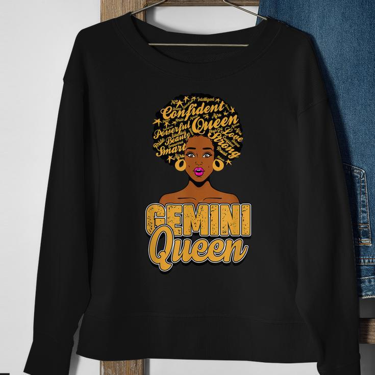 Gemini Zodiac Black African Afro Queen May June Birthday Sweatshirt Gifts for Old Women