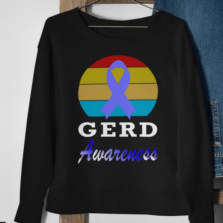 Gerd Awareness Vintage Periwinkle Blue Ribbon Gastroesophageal Reflux Disease Gerd Awareness Sweatshirt Gifts for Old Women