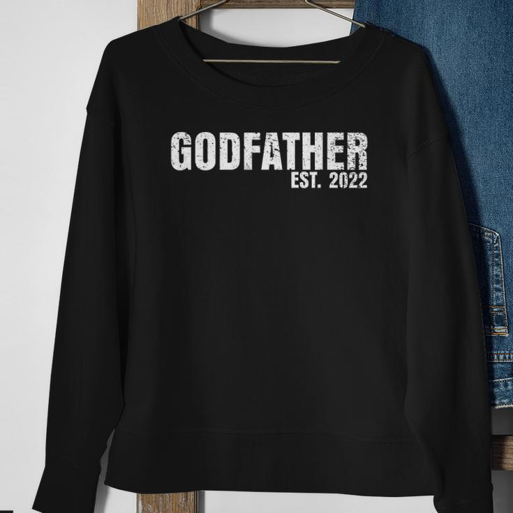 Godfather Est 2022 Fathers Day God Dad Announcement Reveal Sweatshirt Gifts for Old Women