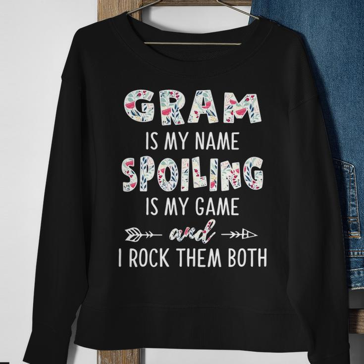 Gram Grandma Gift Gram Is My Name Spoiling Is My Game Sweatshirt Gifts for Old Women
