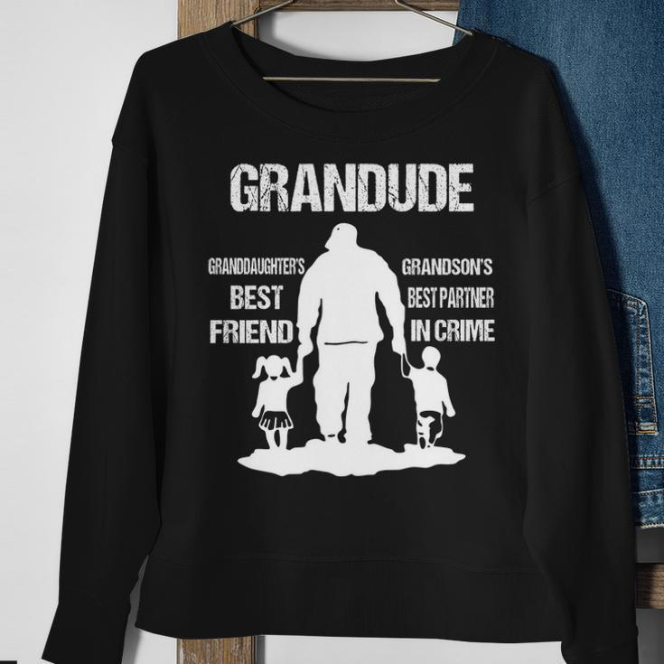 Grandude Grandpa Gift Grandude Best Friend Best Partner In Crime Sweatshirt Gifts for Old Women