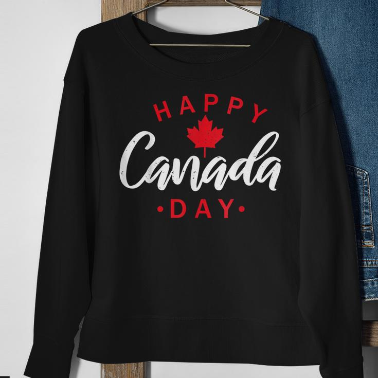 Happy Canada Day Funny Maple Leaf Canadian Flag Kids Sweatshirt Gifts for Old Women