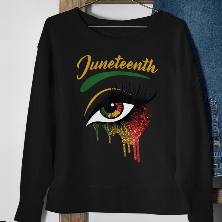 Happy Juneteenth 1865 Bright Eyes Melanin Retro Black Pride Sweatshirt Gifts for Old Women