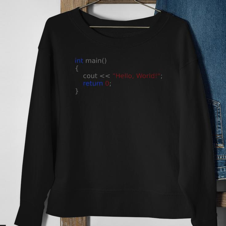 Hello World C Programming Languages Sweatshirt Gifts for Old Women