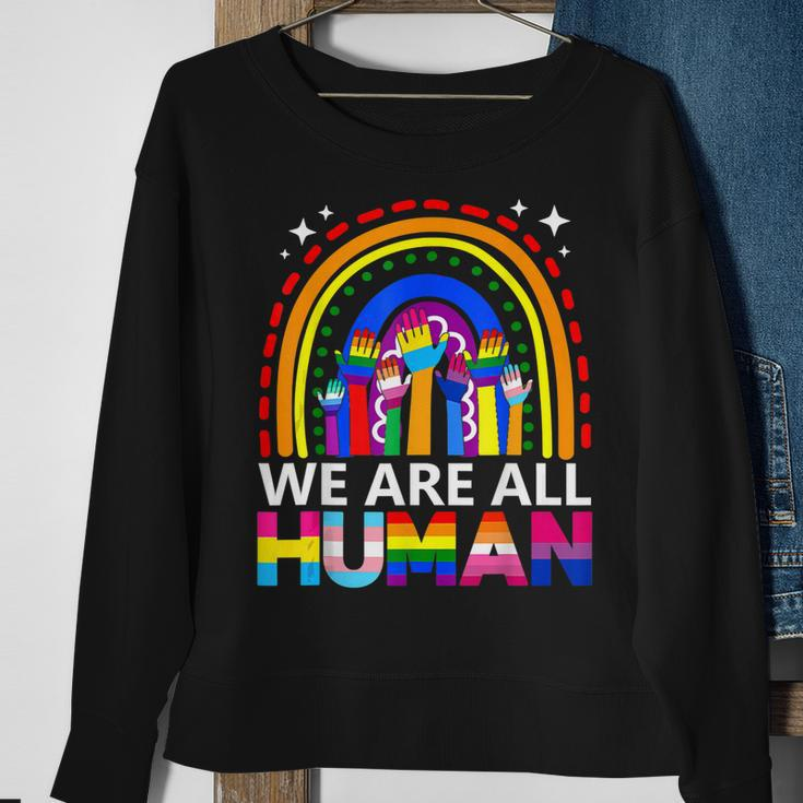 Human Lgbt Flag Gay Pride Month Transgender Rainbow Lesbian Sweatshirt Gifts for Old Women