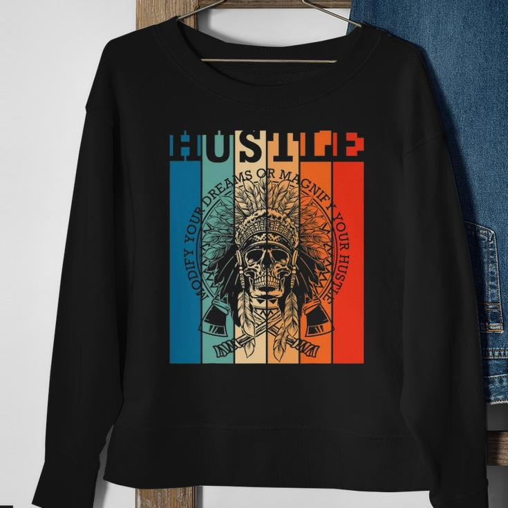 Hustle Retro Native American Indian Hip Hop Music Lover Gift Sweatshirt Gifts for Old Women