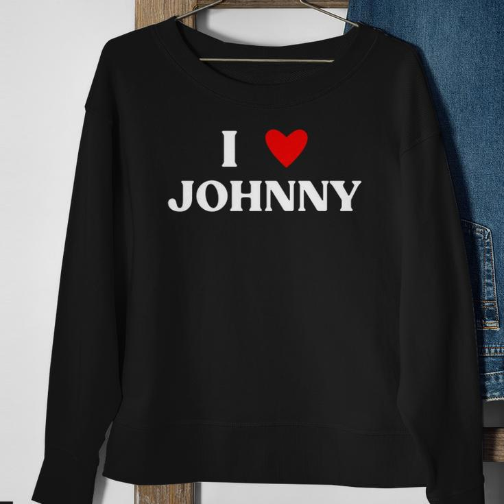 I Heart Johnny Red Heart Sweatshirt Gifts for Old Women