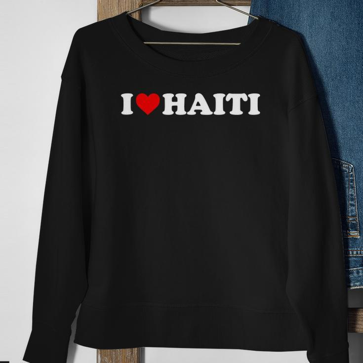 I Love Haiti - Red Heart Sweatshirt Gifts for Old Women