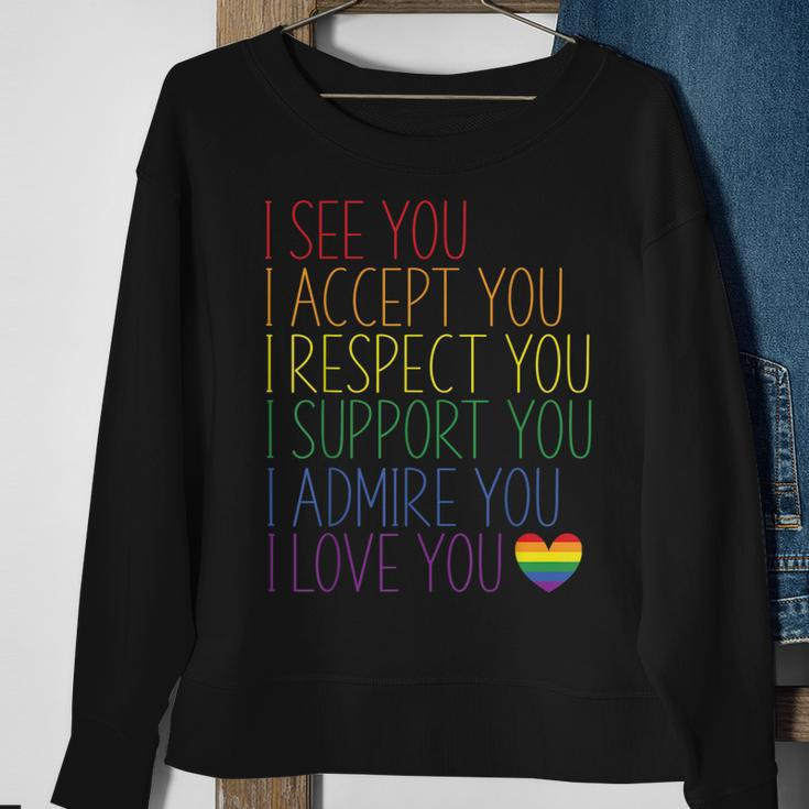 I See Accept Respect Support Admire Love You Lgbtq V2 Sweatshirt Gifts for Old Women