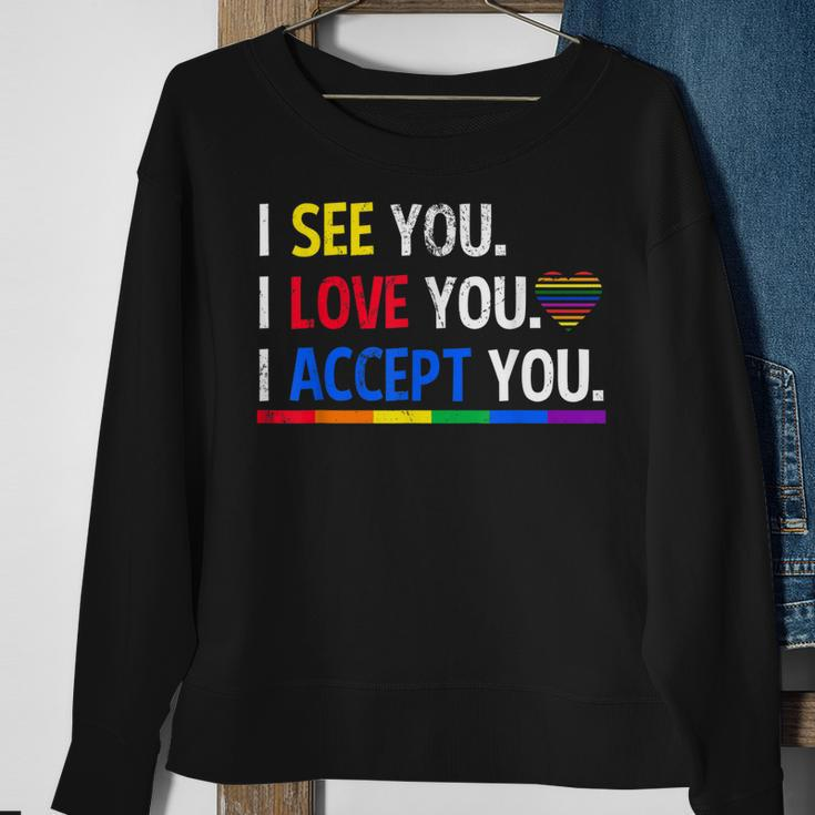I See I Love You I Accept You Lgbtq Ally Gay Pride Sweatshirt Gifts for Old Women