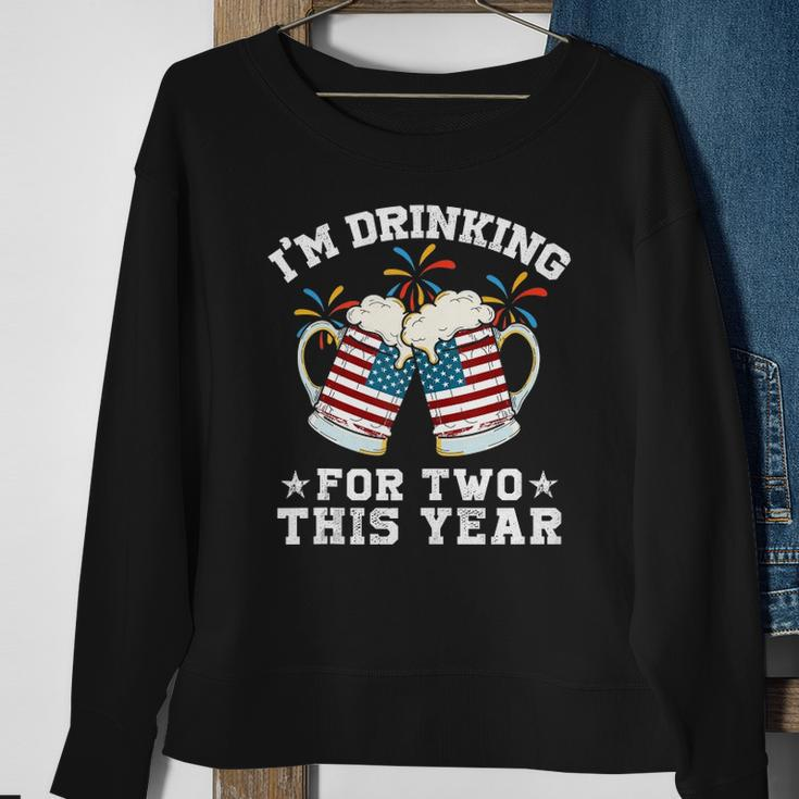 Im Drinking For Two This Year Pregnancy 4Th Of July Sweatshirt Gifts for Old Women