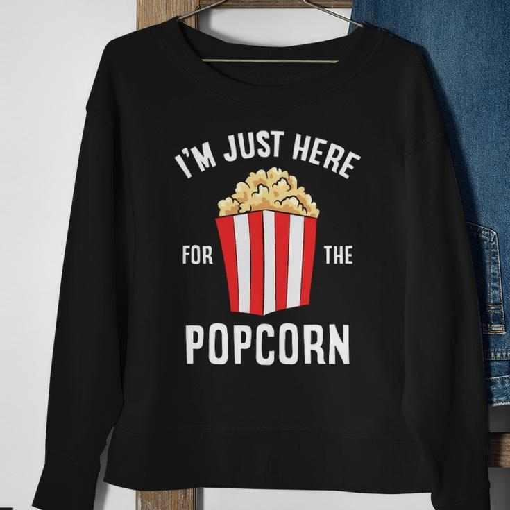 Im Just Here For The Popcorn Cinema Watching Movies Popcorn Sweatshirt Gifts for Old Women